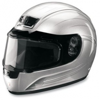 Image of Silver Warrior Snowmobile Helmet (Large)